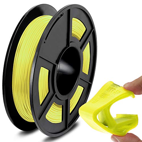 SUNLU TPU Filament 1.75 mm, Flexible TPU 3D Drucker Filament, Hohe Zähigkeit und Biegbarkeit, 500g Spule, Maßgenauigkeit +/-0.03 mm, Gelb