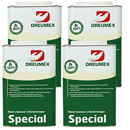 Dreumex Spezielle, lösungsmittelfreie Handreinigungspaste, ideal zum Entfernen von Fett, Fett, Diesel, Bremsflüssigkeit, Zement und Rost, 1 Dose à 4,2 kg