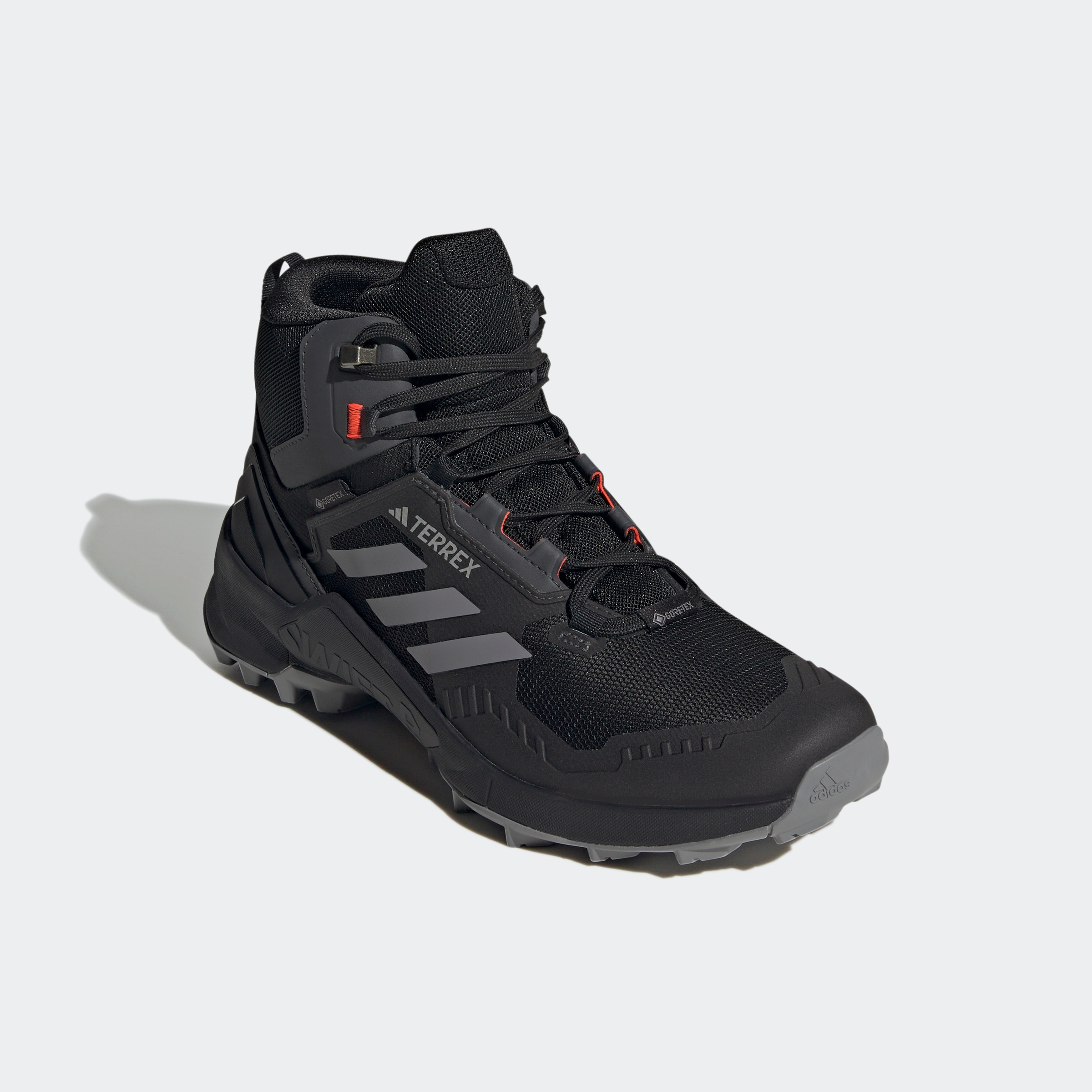 adidas Herren Terrex Swift R3 MID GTX Sneaker, core Black/Grey Three/solar red, 46 EU