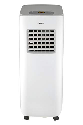 GREE mobile Klimaanlage PURITY Kälteleistung 2,6 KW / 9000 BTU, 3-in-1 zum Kühlen, Entfeuchten und Ventilieren, Kältemittel R290, inkl. Abluftschlauch, Fernbedienung, Energie Klasse A