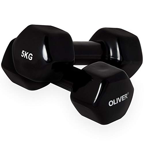 Oliver Vinyl Hantel 2 x 5,0 kg Hantelset Kurzhanteln Fitness Aerobic Training