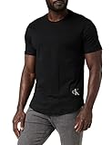 Calvin Klein Jeans Herren T-Shirt Kurzarm Badge Turn Up Sleeve Rundhalsausschnitt, Schwarz (Ck Black), M