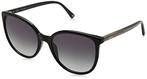 Nina Ricci Damen Snr325 Sonnenbrille, schwarz (Shiny Black), 56