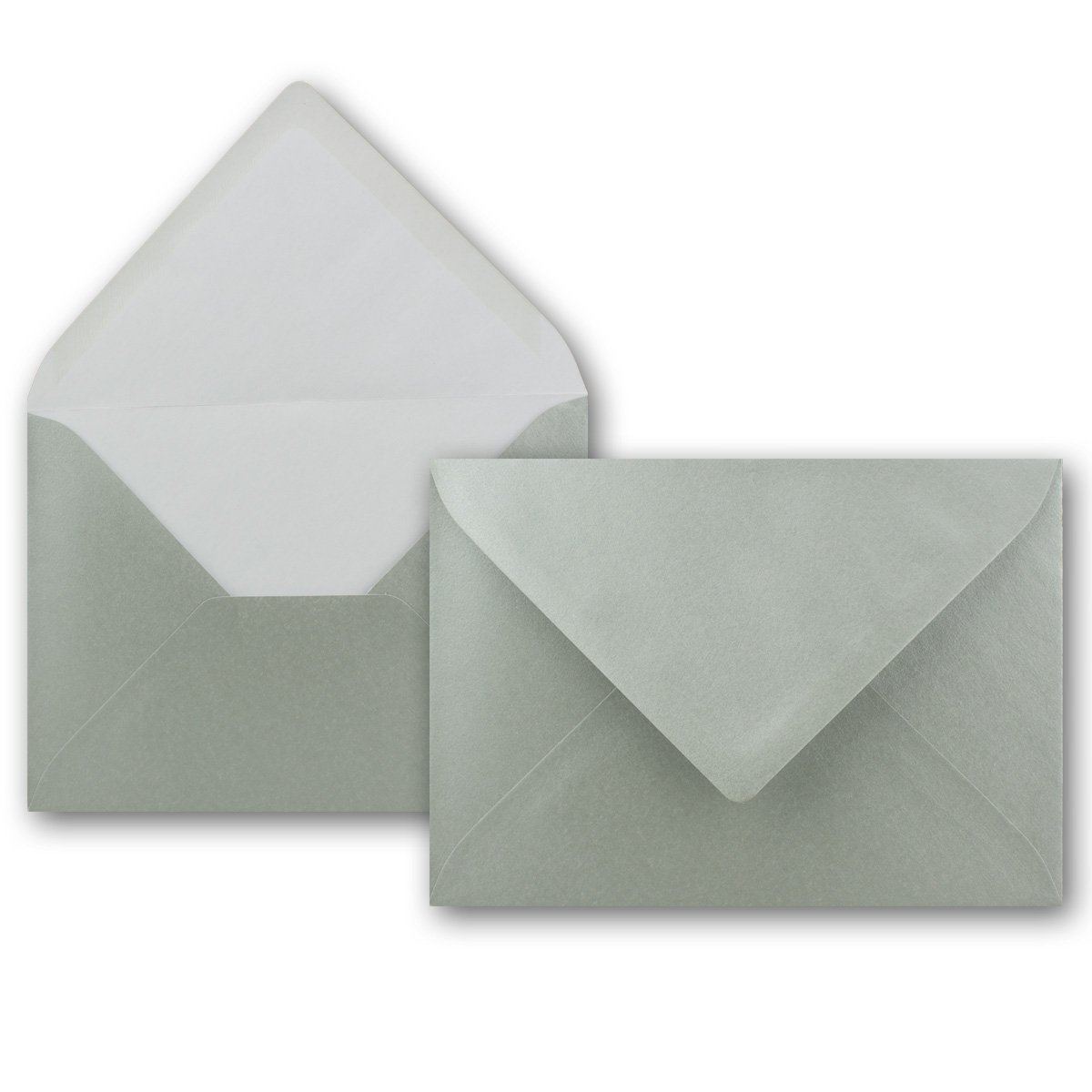 100 Brief-Umschläge - Silber Metallic - DIN C6-114 x 162 mm - Kuverts mit Nassklebung ohne Fenster für Gruß-Karten & Einladungen - Serie FarbenFroh