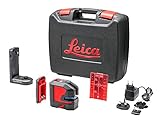 Leica Lino L2 – Kreuzlinienlaser mit Li-Ion Akku, Ladegerät und innovativem magnetischem Adapter im Koffer (roter Laser, Arbeitsbereich: 25 m), 110 x 60 x 110, Schwarz, Rot