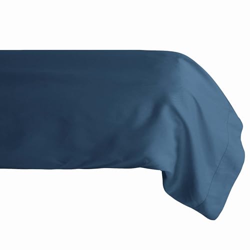 Linnea Kissenbezug für Nackenrolle, 43 x 190 cm, Baumwollperkal, Marineblau