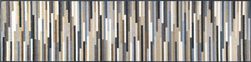 wash+dry Fußmatte, Mikado Stripes Nature 60x240cm, innen, waschbar, bunt