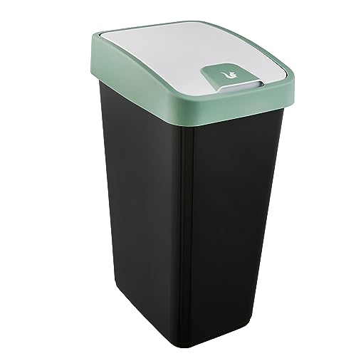 keeeper 1060531500000 magne abfallbehälter mit flip-deckel 45 l, Plastic, Nordic Green