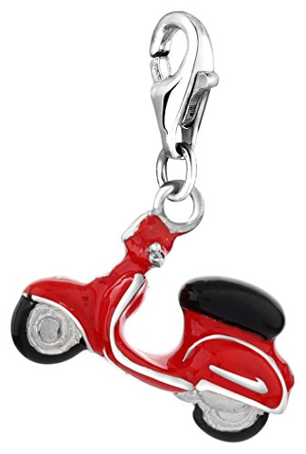 Nenalina Charm-Einhänger Anhänger Roller Scooter Vehicle Emaille 925 Silber