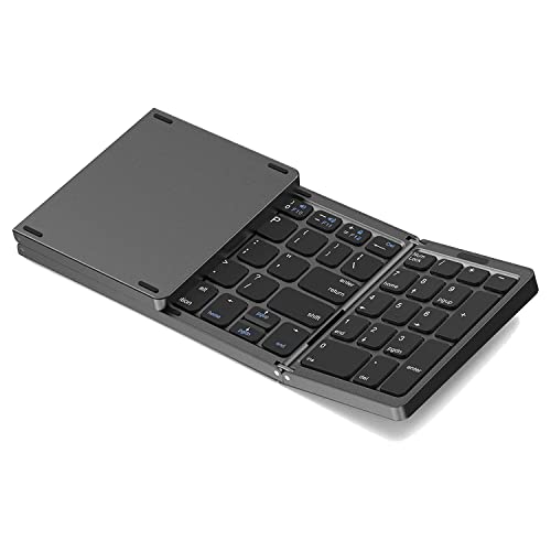 PEKKA Faltbare Bluetooth-Tastatur, Wiederaufladbare Kabellose USB-Tastatur für IOS, Android, Windows PC Laptop Smartphone-Schwarz