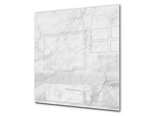 Gehärtete Glasrückwand - Glasrückwand mit aufgedrucktem kunstvollen Design BS13 Verschiedenes: White Marble 1