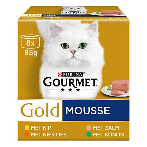 6x Gourmet Gold Mousse Kip - Zalm - Niertjes - Konijn 8 x 85 gr