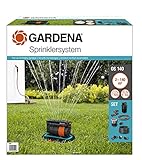 Gardena Sprinklersystem Komplett-Set mit Versenk-Viereckregner OS 140: Bewässerungssystem für quadratische und rechteckige Flächen bis max 140 m², ebenerdig montiert (8221-20) Standard