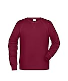 James & Nicholson Herren Raglan Sweatshirt - Sweatshirt im Raglanschnitt aus Bio-Baumwolle | Farbe: Wine | Grösse: XXL