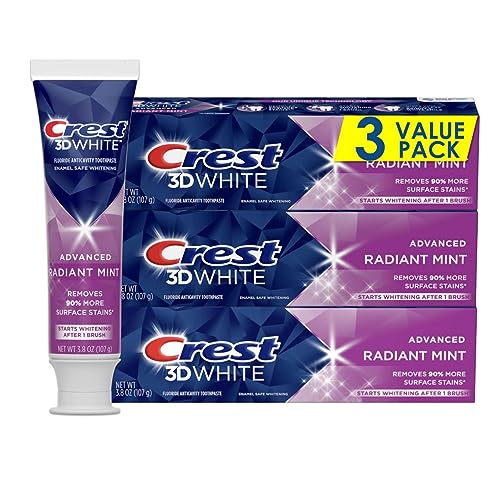 Crest 3D White Whitening Zahnpasta, strahlende Minze, 12,8 ml, 3 Stück