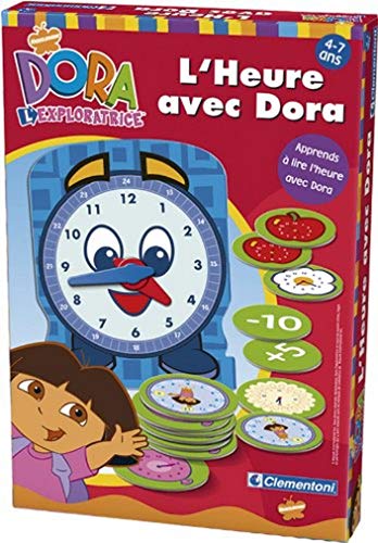 Clementoni – Lernspiel – Pack Dora – Uhrzeit mit Dora und die Stempel der Zahlen