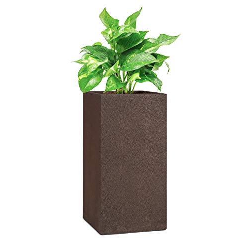 blumfeldt Solid Grow Rust - Pflanzgefäß Pflanzkübel Pflanzkasten, Material: Fibreclay, UV- & Frostschutz, witterungsbeständig, für drinnen und draußen, rostfarben, 40 x 80 x 40 cm (BxHxT)