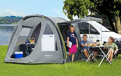 BERGER Extra Touring Easy-L Auto Zelt - aufblasbares Outdoor Zelt - Vorzelt Wohnwagen Camping Zelt als an Ihr Wohnmobil, Camper oder Bus - sekundenschnell aufgebaut inkl. Luftpumpe