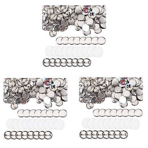 Junguluy 1800 Stück -Knopfherstellungszubehör 25 mm / 1 Back Button Pin Making Kit Metallabzeichenteile für Knopfherstellungsmaschine