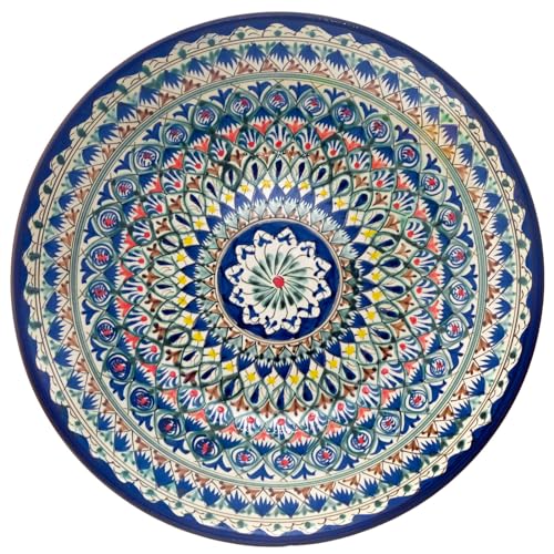 Ø38cm Oriental Ljagan Lagan Ceramics Plate Glasur Teller Handgemalt Hand-Painted Handgefertigt Earthenware Usbekischer