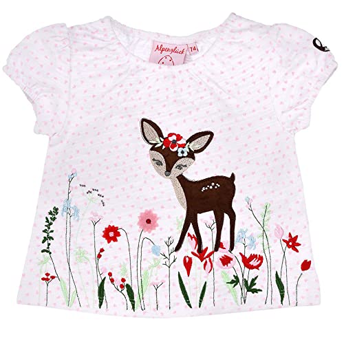 BONDI T-Shirt Bambi für Babys und Mädchen 86617 - Weiß/Bunt | Kurzarmshirt Gr. 110