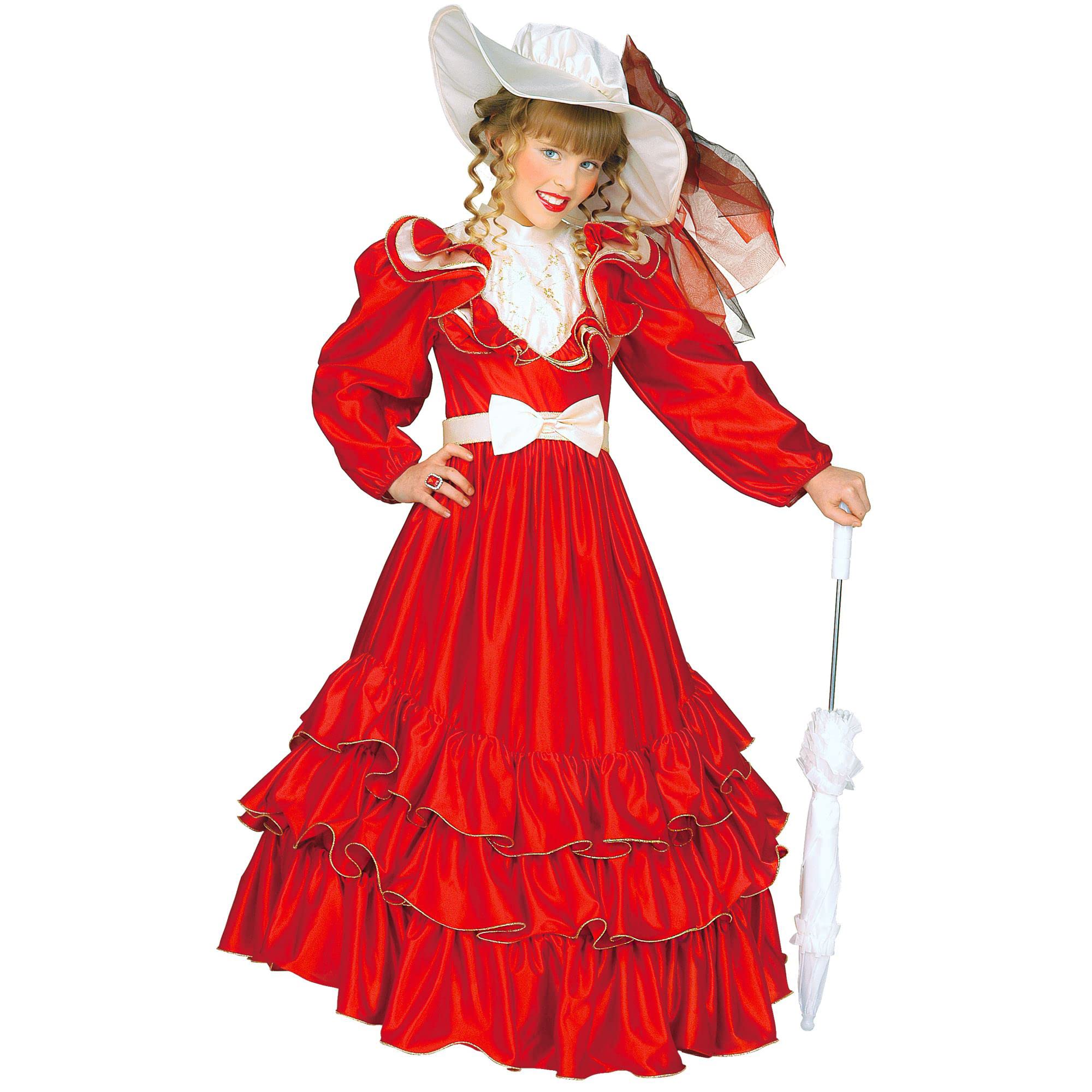 "CLEMENTINA" (dress with wire hoop, ribbon belt, hat) - (158 cm / 11-13 Years)