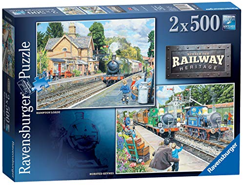 Ravensburger 14842 Railway Heritage No.2 – Horsted Keynes Station & Hampton Loade Station 2 x 500 Teile Puzzle für Erwachsene & für Kinder ab 10 Jahren,