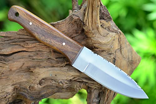 Perkin Handgefertigtes Jagdmesser, Bushcraft-Messer, Vollzapfenmesser, Campingmesser, feste Klinge, Outdoor-Überlebensmesser