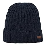 Barts Herren Haakon Turnup Baskenmütze, Blau (Navy 003H), One Size (Herstellergröße: Uni)