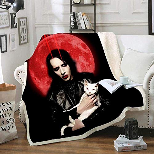 WLXY Babydecke Sänger Marilyn Manson (Marilyn Manson) Klimaanlage Decke Kind Sherpa Büro Mode Quilt Kinder (Color : Xj07235, Size : 130x150cm)