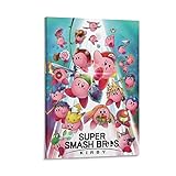 XXJDSK Druck Auf Leinwand Kirby Super Smash Bros Poster, modernes Familien-Schlafzimmer-Dekor-Poster 60X90cm Kein Rahmen