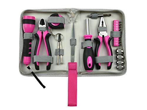 Werkzeugsatz G10107 für Frauen Mehrzweck-Werkzeugsatz Lady Werkzeugkoffer für Damen pink Reparaturset in rosa Geschenkideen (KG)