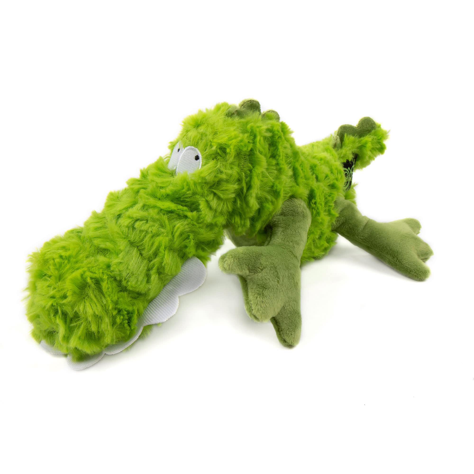goDog PlayClean Gator Quietschendes Plüsch-Hundespielzeug mit geruchshemmenden ätherischen Ölen, Kauschutz-Technologie, Grün, Größe L