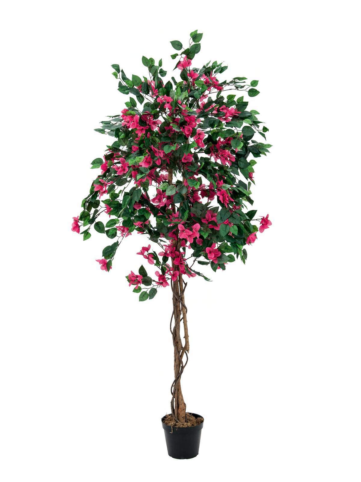 artplants.de Künstliche Bougainvillea, 1200 Blätter, 500 Blüten, pink, 180cm - Kunstblumen - Deko Pflanze