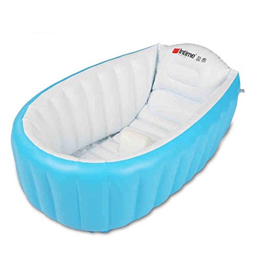 Aufblasbare Baby-Säuglingsbadewanne, Baby-Kinderduschwanne, rutschfeste Badewanne (Color : Blau)