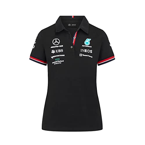 MERCEDES AMG PETRONAS Formula One Team - Offizielle Formel 1 Merchandise Kollektion - 2022 Team Polo - Schwarz - Damen - XL