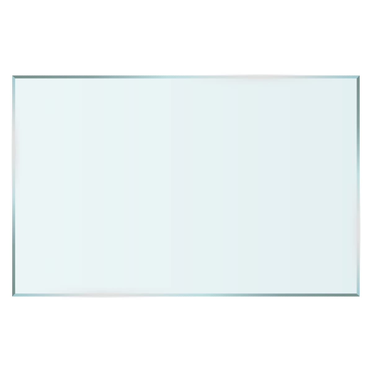 Euro Tische Glasplatte für Kaminofen und Tischplatte in 80x60cm Facettenschliff, Schutzplatte mit 6mm ESG Sicherheitsglas, Funkenschutzplatte, Glasboden für Kamin (Klarglas)