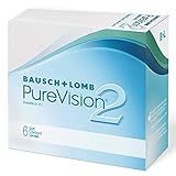 Bausch + Lomb PureVision 2 Monatslinsen, sehr dünne sphärische Kontaktlinsen, weich, 6 Stück / BC 8.6 mm / DIA 14 / -5 50 Dioptrien