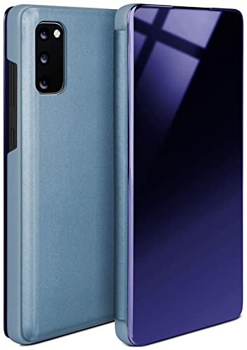 moex Dünne 360° Handyhülle passend für Samsung Galaxy S20 / S20 5G | Transparent bei eingeschaltetem Display - in Hochglanz Klavierlack Optik, Türkis