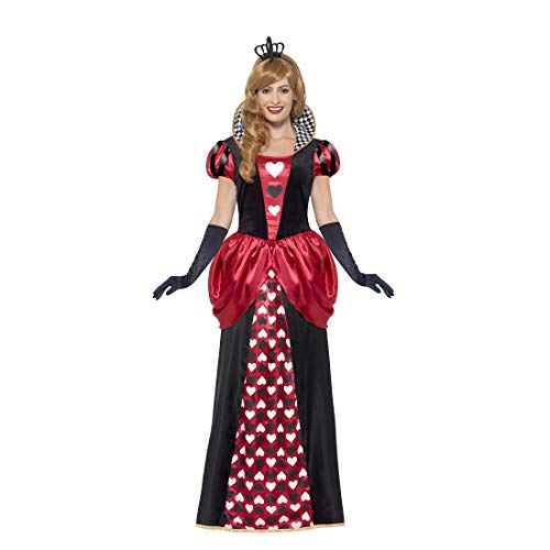 Amakando Zauberhaftes Märchen-Kostüm Herzkönigin/Schwarz-Rot S (34/36) / Herzblatt Outfit Queen of Hearts/EIN Blickfang zu Fasching & Kostümfest