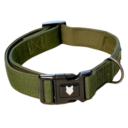 Fenrir RAGNAR Hundehalsband, Gepolstertes Neopren, Atmungsaktives Nylon Haustier Halsband Einstellbar für alle Hunderassen und Größen (Grün, XL)