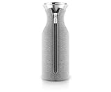 EVA SOLO – Kühlschrankkaraffe | skandinavisches Design | 1 Liter| Borrosilikat-Glas, Edelstahl, Silikon | spülmaschinenfest | 100% tropffrei – Light Grey woven 1.0 l