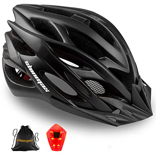 Shinmax Fahrradhelm,CE-Zertifikate,Specialized Cycle Helm mit Sicherheitsleuchte Integrally Bike Helm Adult Bike Helm mit Abnehmbarem Visier und Liner