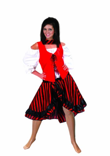 Funny Fashion 511057 - Piratin Jacky 3-teilig, mit Kopftuch, Größe 40-42