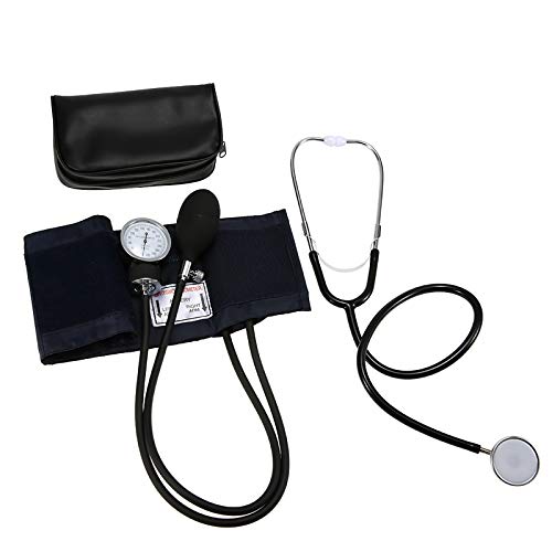 Benkeg Aneroid - Aneroid Blutdruckmanschette kit Oberarm-Blutdruck Stethoskop Mit Reißverschluss-Tasche Für Erwachsene