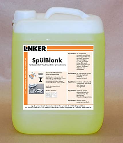Linker Chemie SpülBlank Handspülmittel 10,1 Liter Kanister - löst sicher und gründlich Fette, Öle und Verkrustungen | Reiniger | Hygiene | Reinigungsmittel | Reinigungschemie |