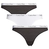 Calvin Klein Damen 3er Pack Slips Bikini Form mit Stretch, Mehrfarbig (Black/White/Black), XS