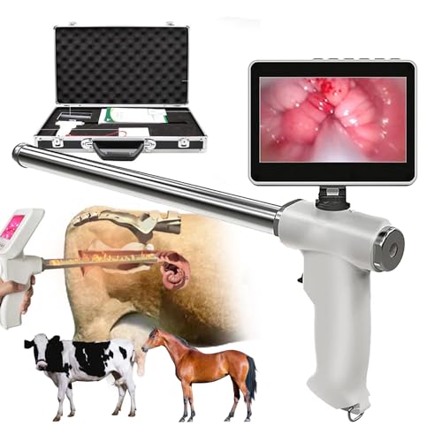 Professionelle visuelle künstliche Befruchtungspistole – Rotierender Bildschirm, KI-Pistole zur künstlichen Befruchtung von Tieren für Schafe/Schweine/Kuh, Konstante Temperaturheizung,Cow/Horse