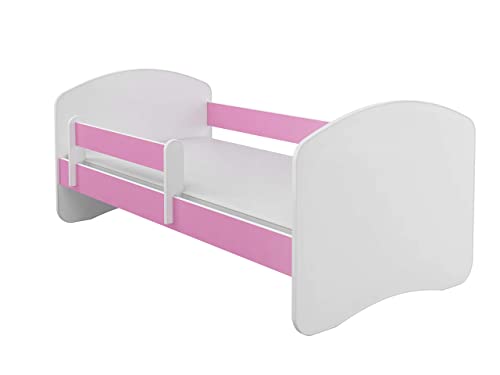 Kinderbett Jugendbett mit einer Schublade und Matratze Weiß ACMA II (180x80 cm, Rosa)