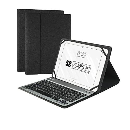 FUNDA Con TECLADO SUBBLIM KEYTAB PRO Bluetooth Black para Tablet DE 10.1'/25.65CM BATERÍA 420MAH -Compatible Windows/Android/IOS